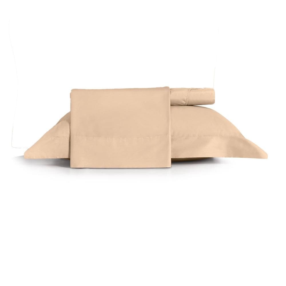 Jogo de Cama Solteiro 3 Peças Altenburg Algodão Lux 200 Fios Bege Caramelo