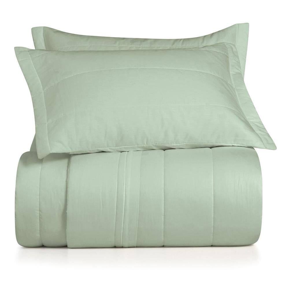 Jogo de Colcha Queen 3 Peças Altenburg Algodão Lux 200 Fios Verde Claro