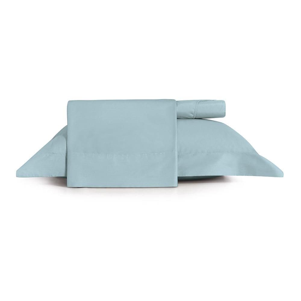 Jogo de Cama Solteiro King 3 Peças Altenburg Algodão Lux 200 Fios  Azul Etienne
