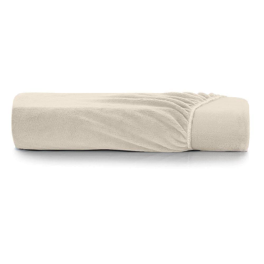 Lençol com Elástico King Altenburg Blend Plush Bege