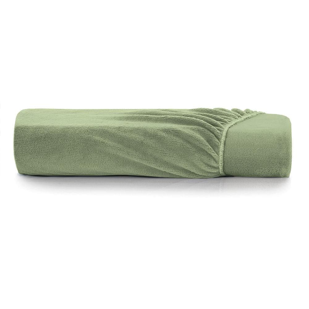 Lençol com Elástico Solteiro Altenburg Blend Malha Verde Oliva