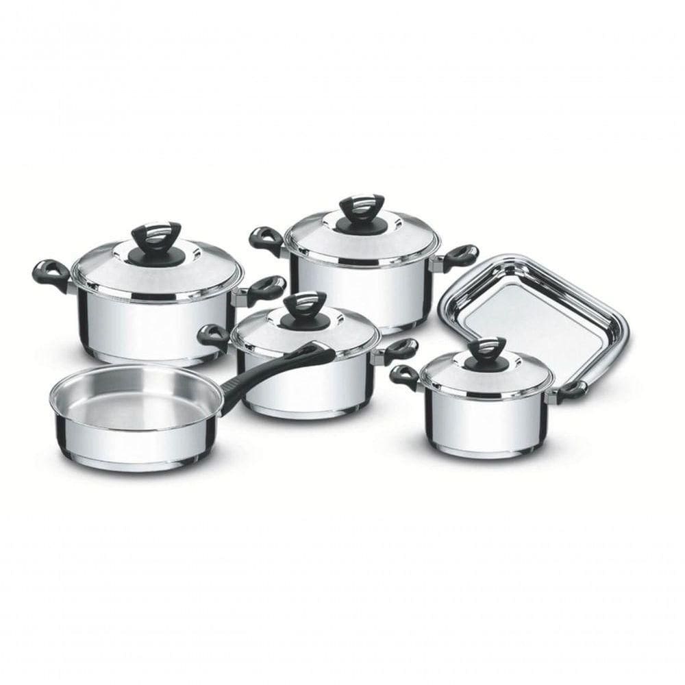Jogo De Panelas Tramontina Solar Baquelite Em Aço Inox 6 Peças