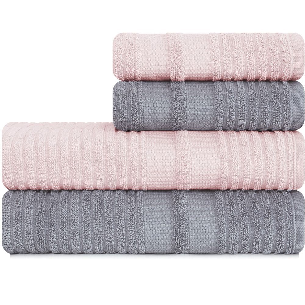 Jogo de Toalhas 4 Peças Banhão e Rosto 100% Algodão - Brisa - Karsten