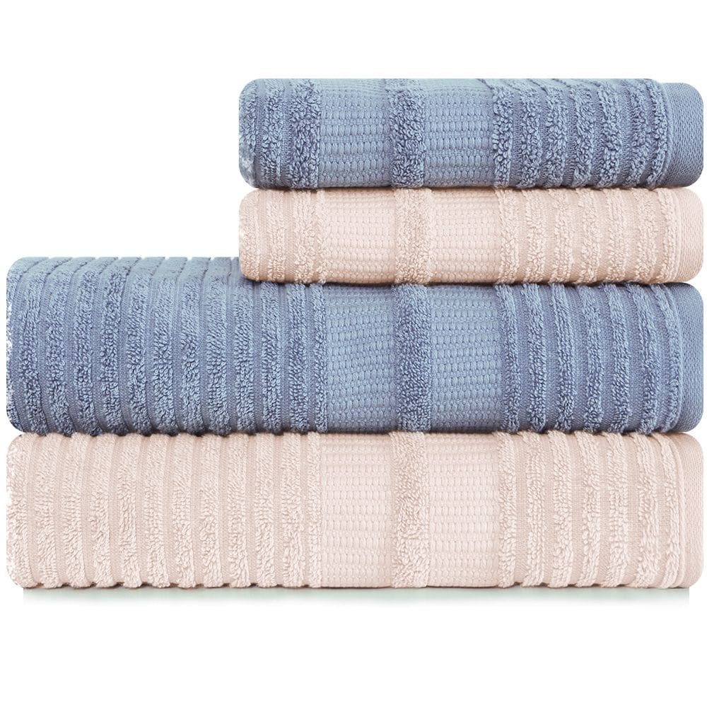 Jogo de Toalhas 4 Peças Banhão e Rosto 100% Algodão - Brisa - Karsten