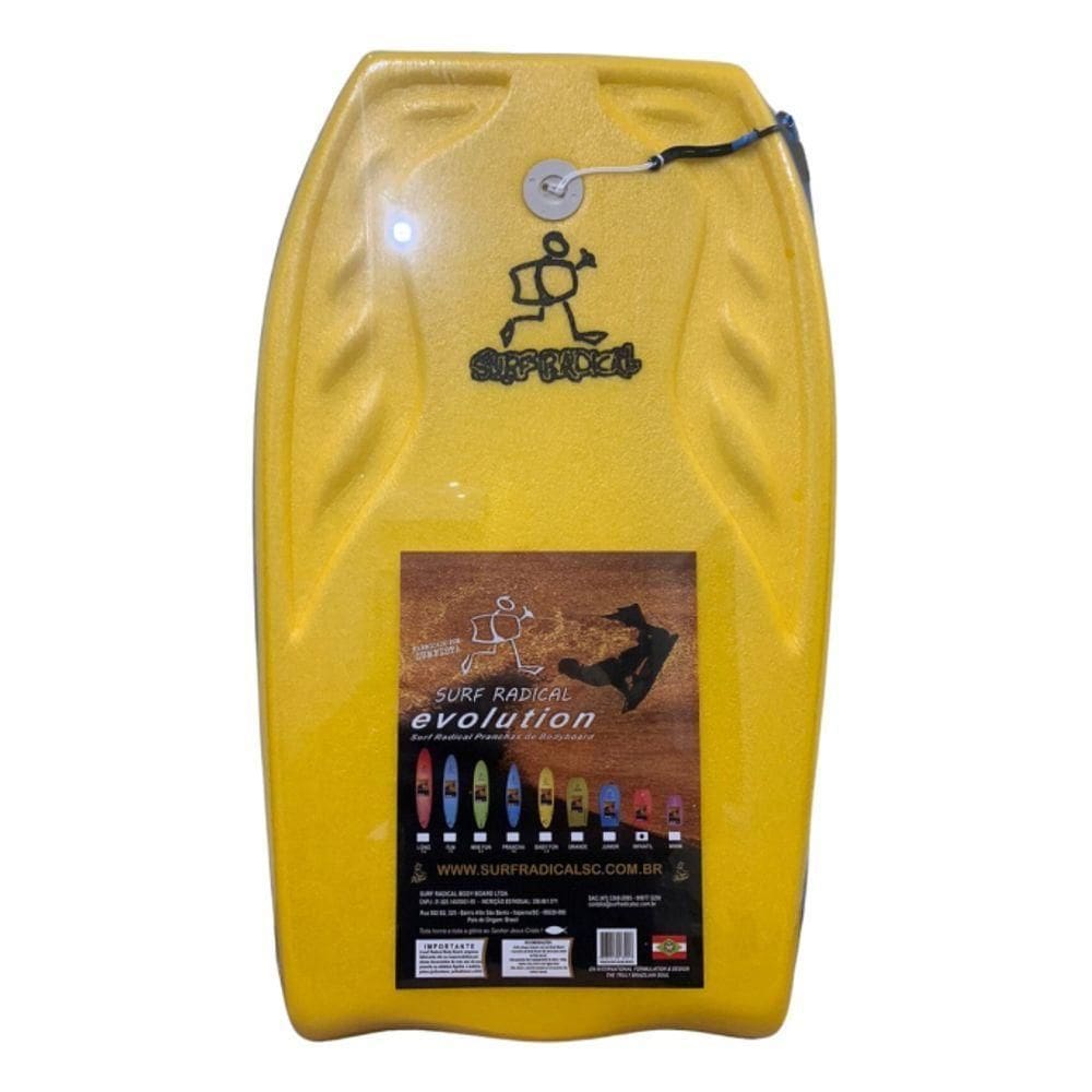 Prancha De Surf Bodyboard Surf Radical Grande Bb04 100x53 Cm Cor Amarelo