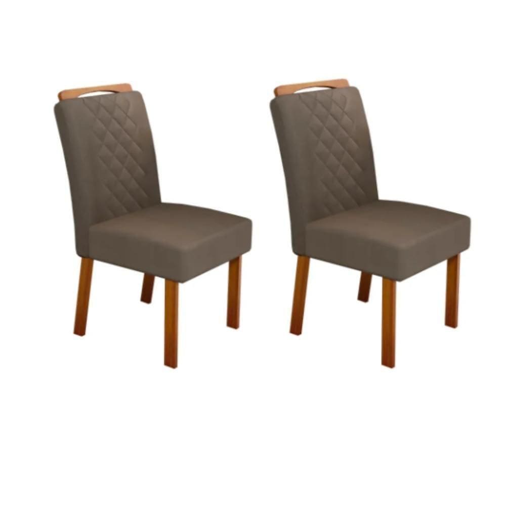 Kit 2 Cadeiras De Jantar Armani Lord Veludo Naturale E Marrom