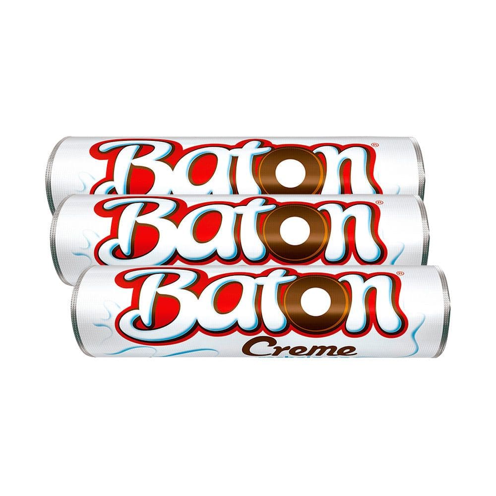 Kit 3 Chocolate Garoto Baton Recheado Creme 16g