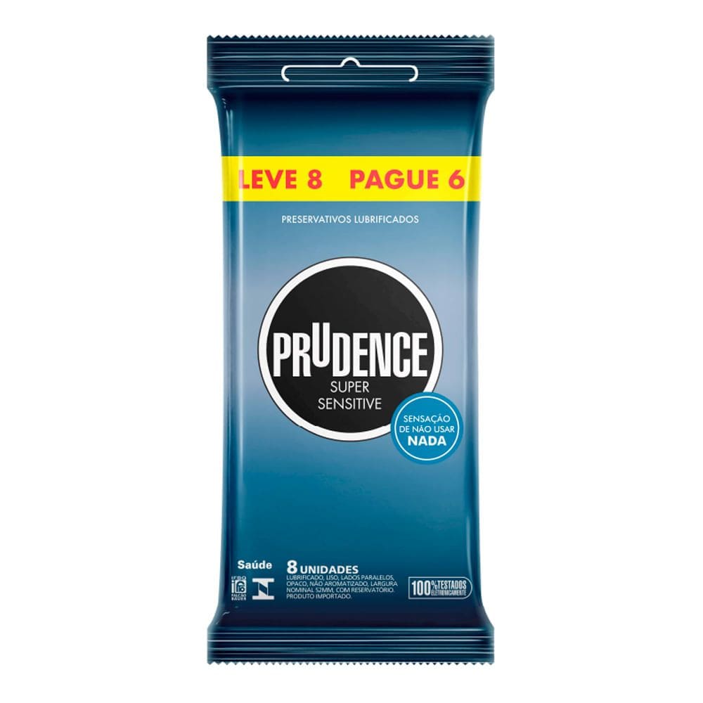 Preservativo Lubrificado Prudence Super Sensitive Leve 8 Pegue 6
