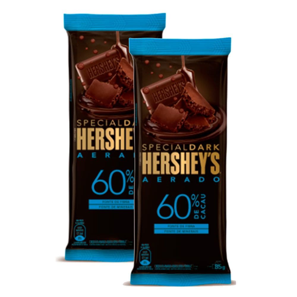 Kit 2 Chocolate Hershey`s Special Dark Aerado 60% Cacau 85g