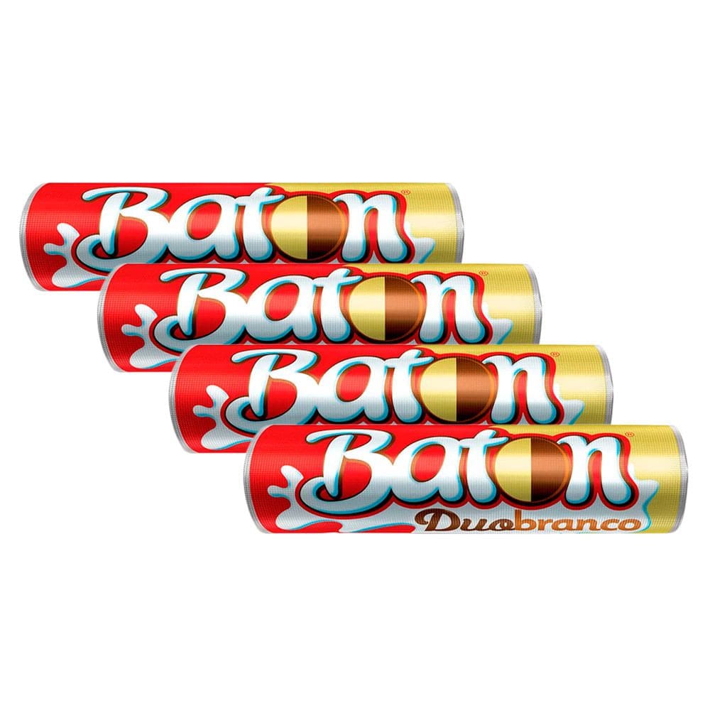 Kit 4 Chocolate Garoto Baton Duo 16g