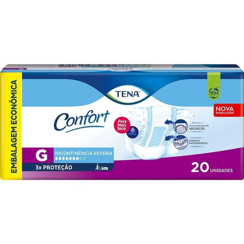 Fralda Geriátrica Tena Confort Tamanho G 20 Unidades