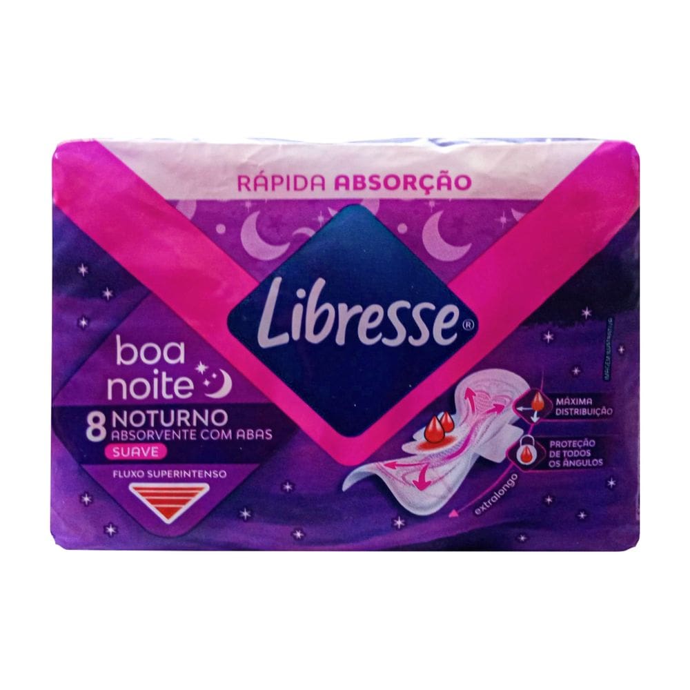 Absorvente Libresse Noturno Regular C/08 Un