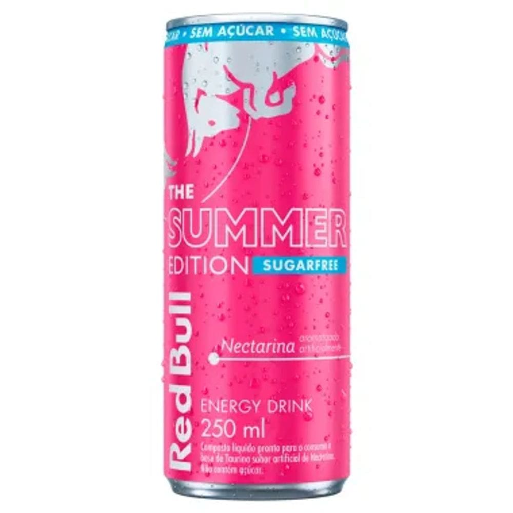 Energético Red Bull The Summer Edition Sabor Nectarina Zero Açúcar 250ml