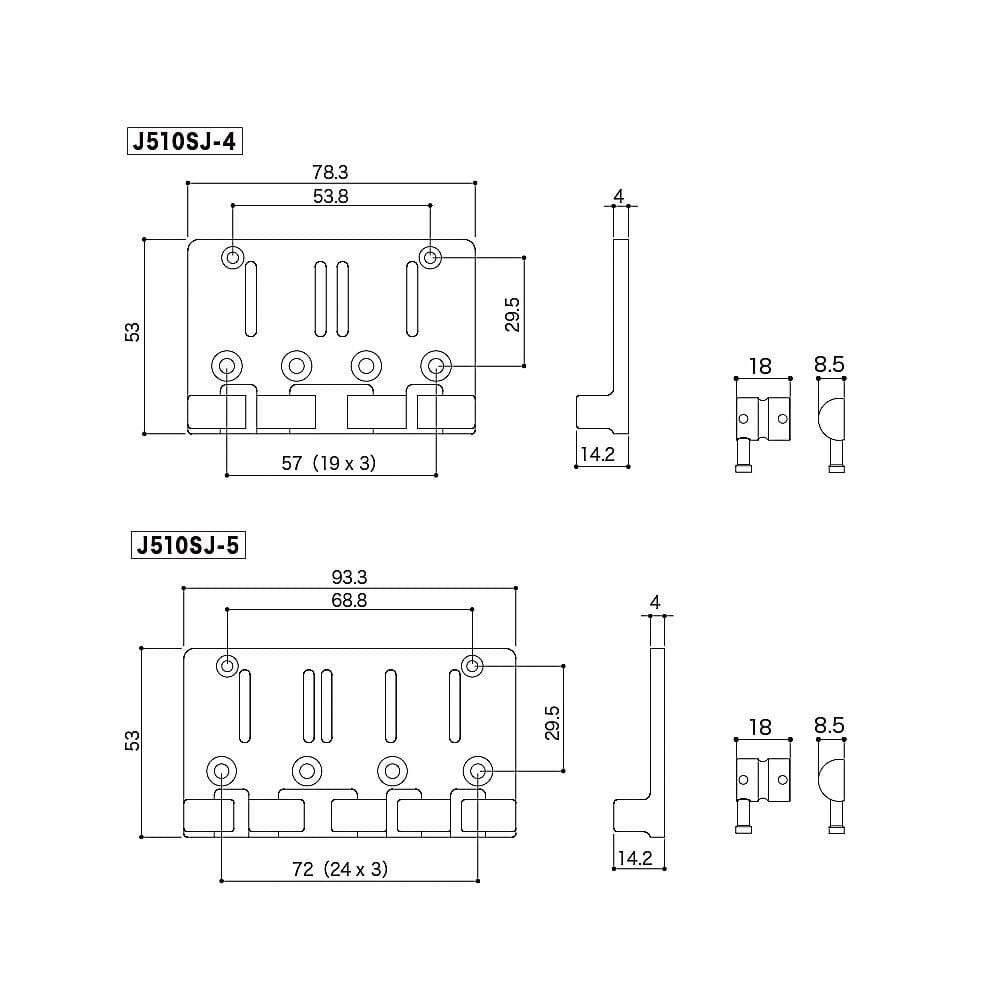 Ponte Para Baixo De 5 Cordas Grafite Gotoh J510SJ-5 CK