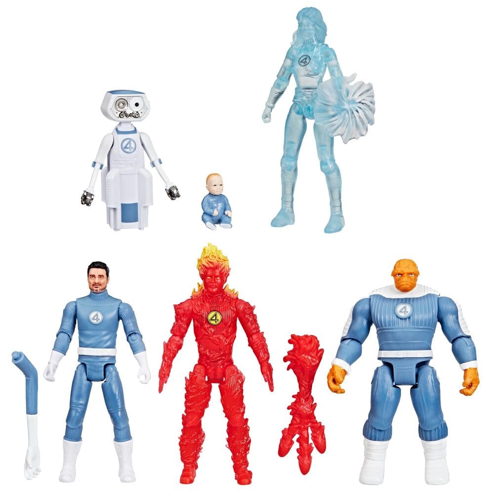 Figuras de ação Marvel Studios The Fantastic Four, conjunto de 6