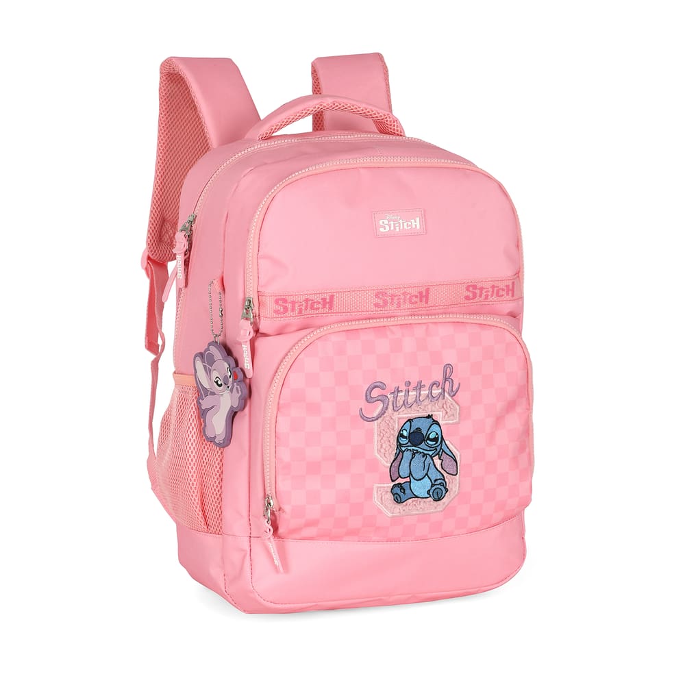 Mochila Stitch Rosa Xadrez – Luxcel Oficial Disney