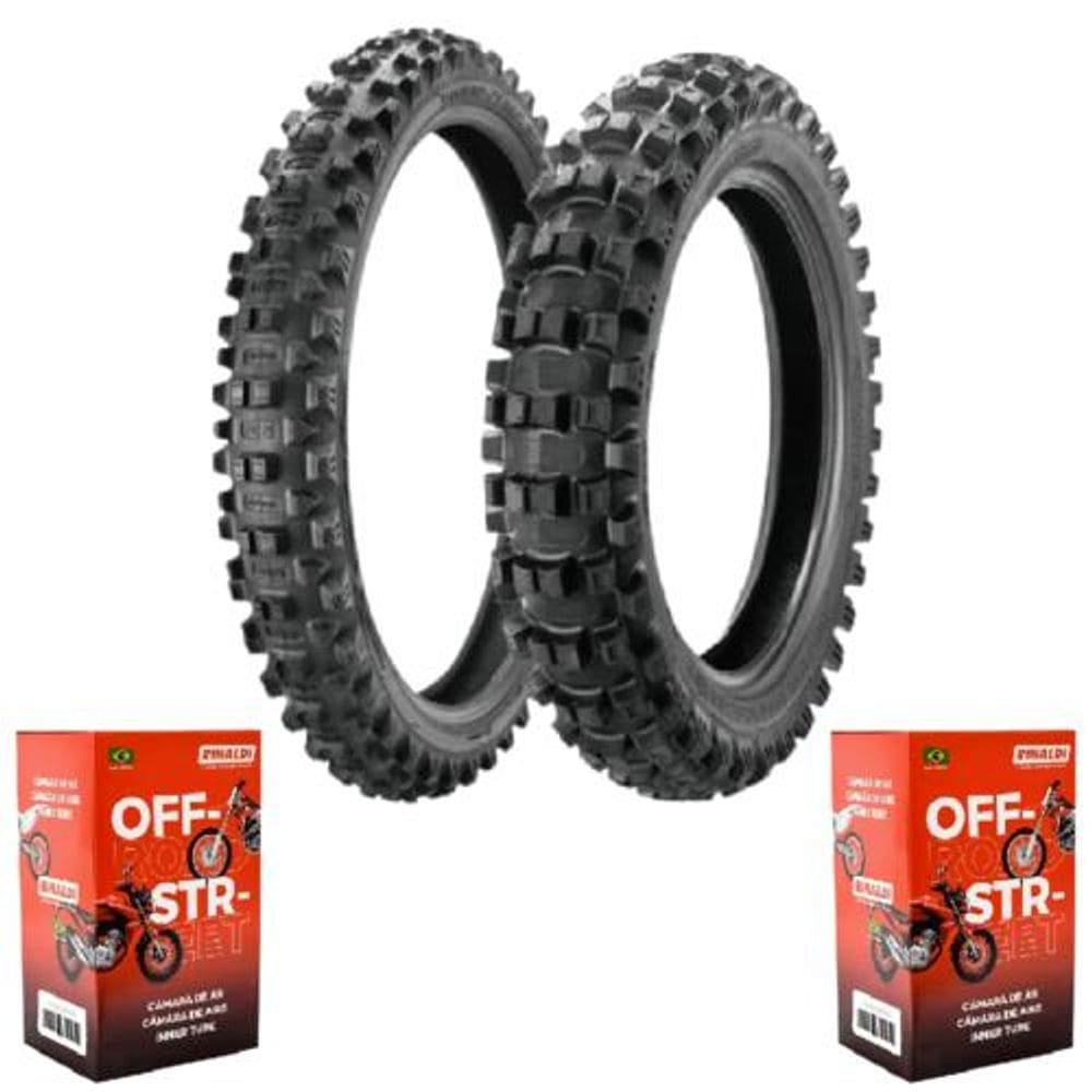 Par Pneu 90/90-21 7 Days Enduro + 110/100-18 B007 Infinity Exc Borilli + Câmara