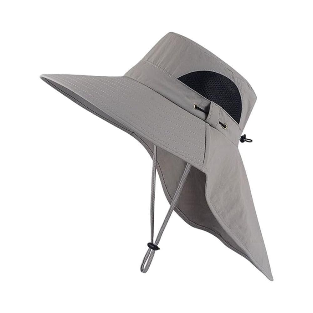 Chapéu Boné Pescador Australiano Respirável Ajustável Upf50+ Pesca Trilha Camping Cinza