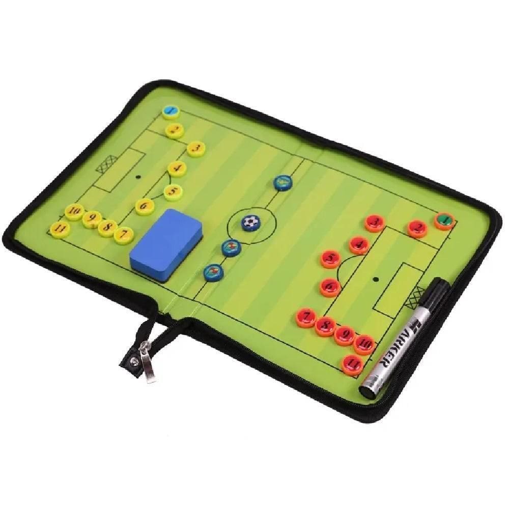 Kit Lousa Quadro Magnetico De Futebol 28 Peças Jogadores Treinador Marcadores Prancheta Tabuleiro Campo Mural Dobravel L