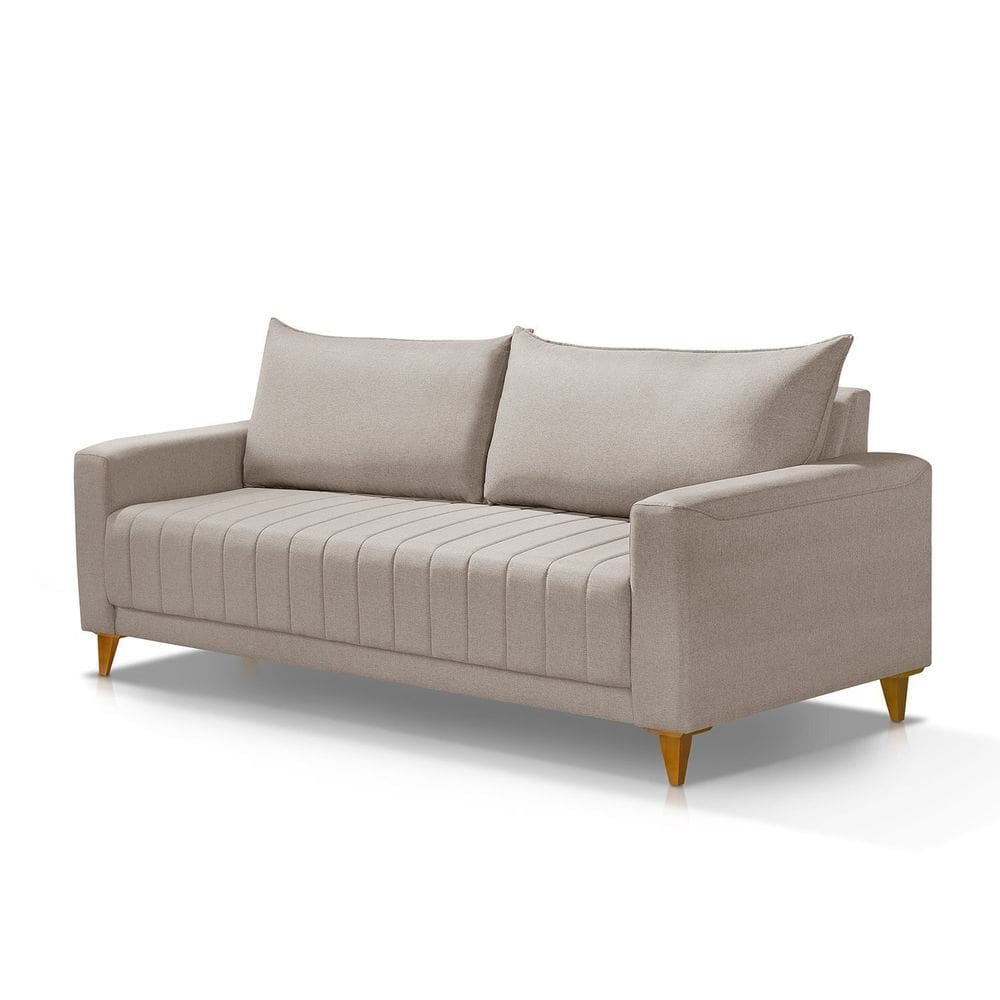 Sofá Fixo 3 Lugares Living 218cm Roma Bege