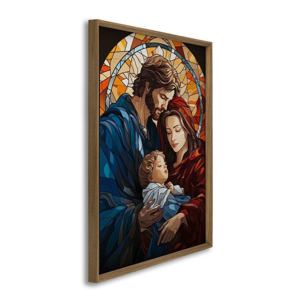 Quadro Decorativo Religioso Jesus Maria e José 1 Tela 80x120 para Sala Quarto Hall