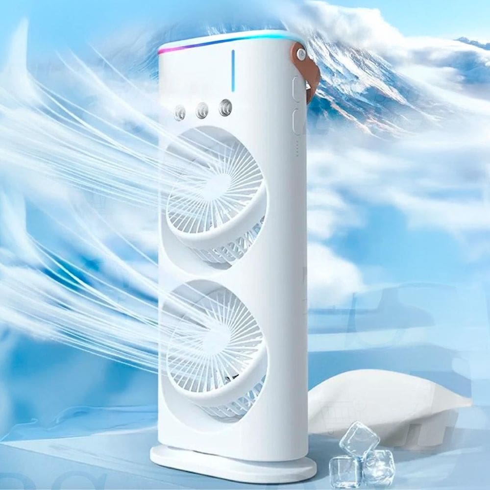 Ventilador Torre Usb Portátil Potente Duplo Mesa