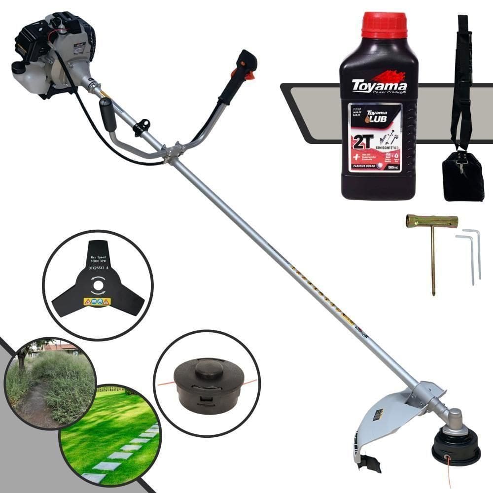 Roçadeira Toyama 43cc Com Carretel + Faca 3p + Óleo Toyama