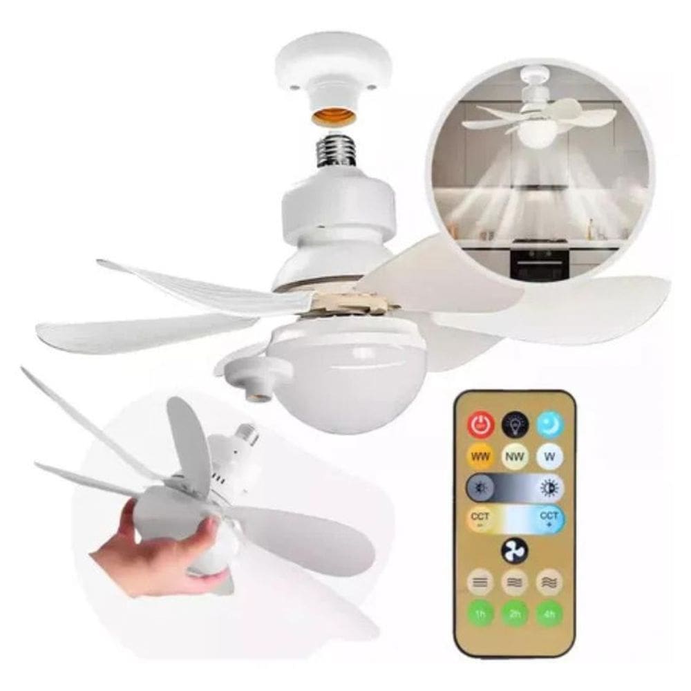 Ventilador De Teto Branco Controle Remoto, 3 Velocidades - Bivolt