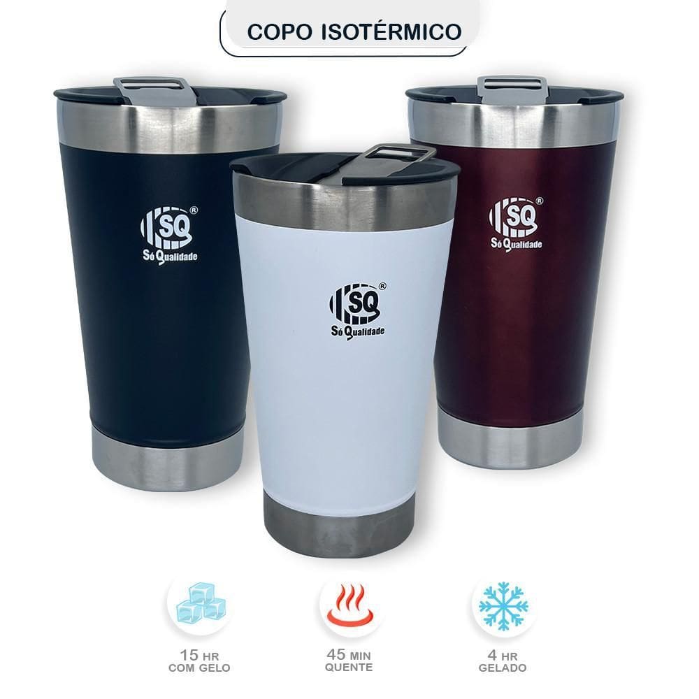 Copo Térmico Com Abridor 500Ml Cerveja Branco