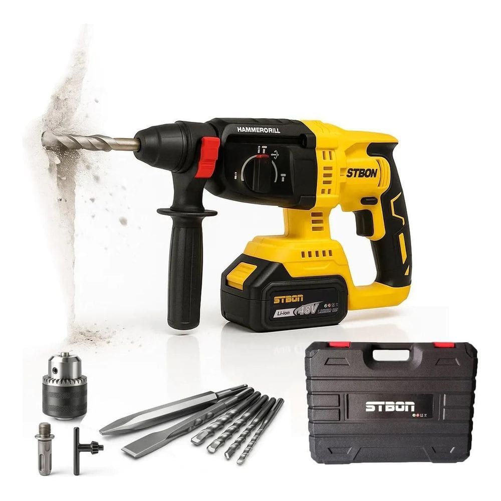 Martelete Stbon 48V Sds-Plus Sem Fio Rompedor 4 Modos