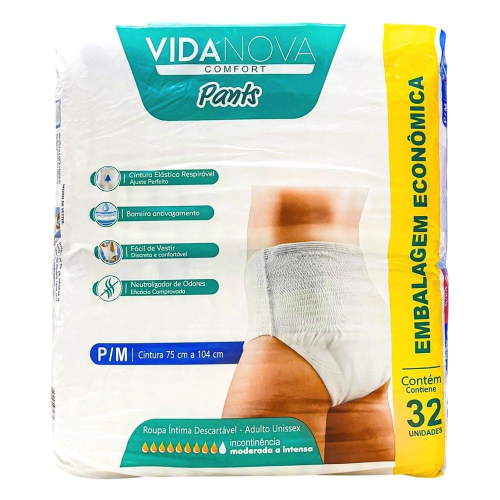 Fralda Geriatrica Vida Nova Hiper Pants P/M C/32