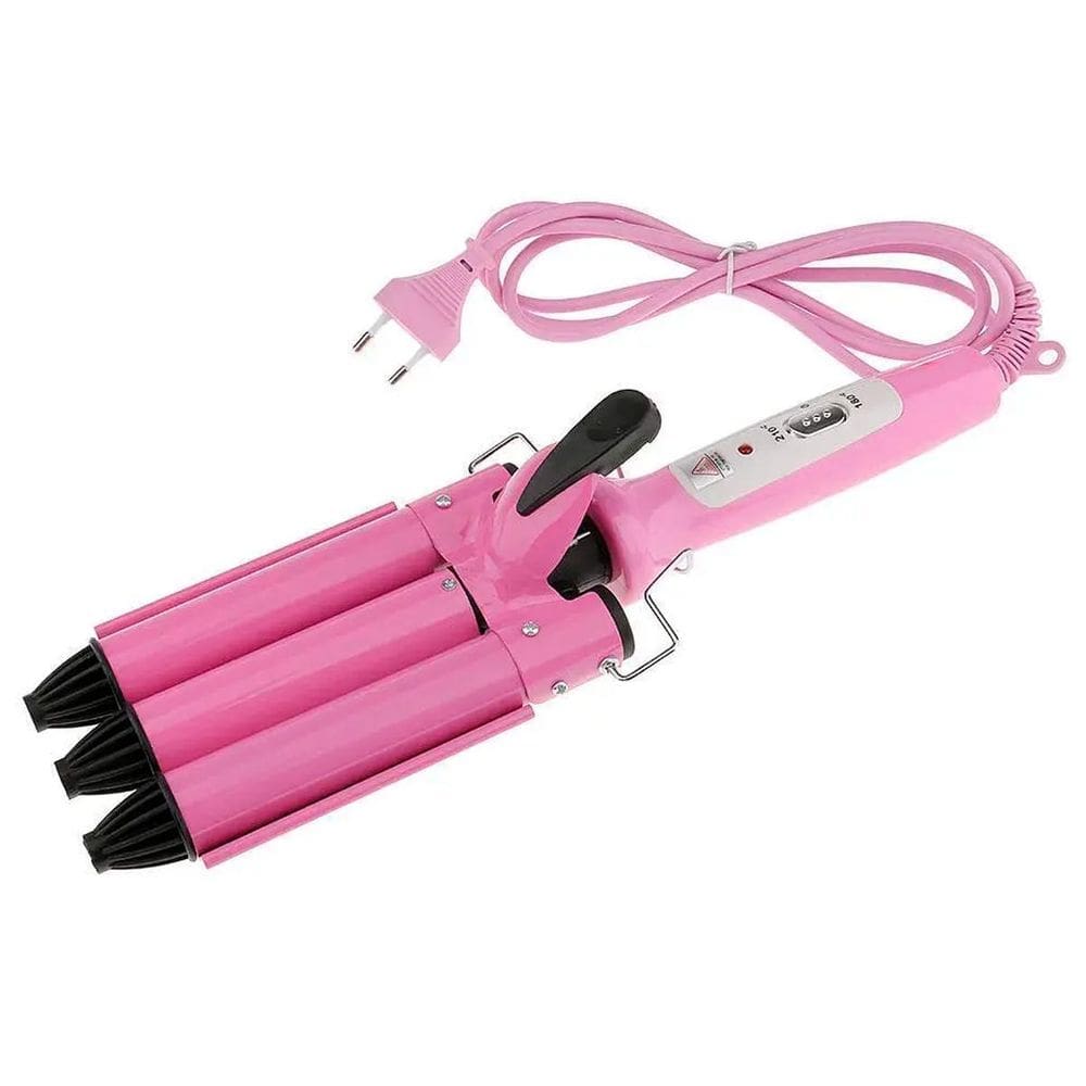 Cacheador Tri-Ondas Rosa Bivolt 25Mm Cabelos De Sereia Cerâmica