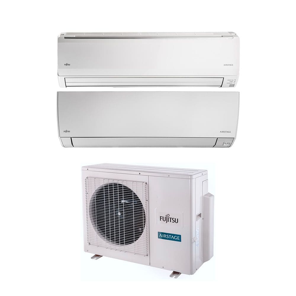 Ar Condicionado Bi Split Fujitsu Inverter Airstage Premium 24.000 Btus ( Hi Wall 9k + Hi Wall 18k) Quente e Frio 220v