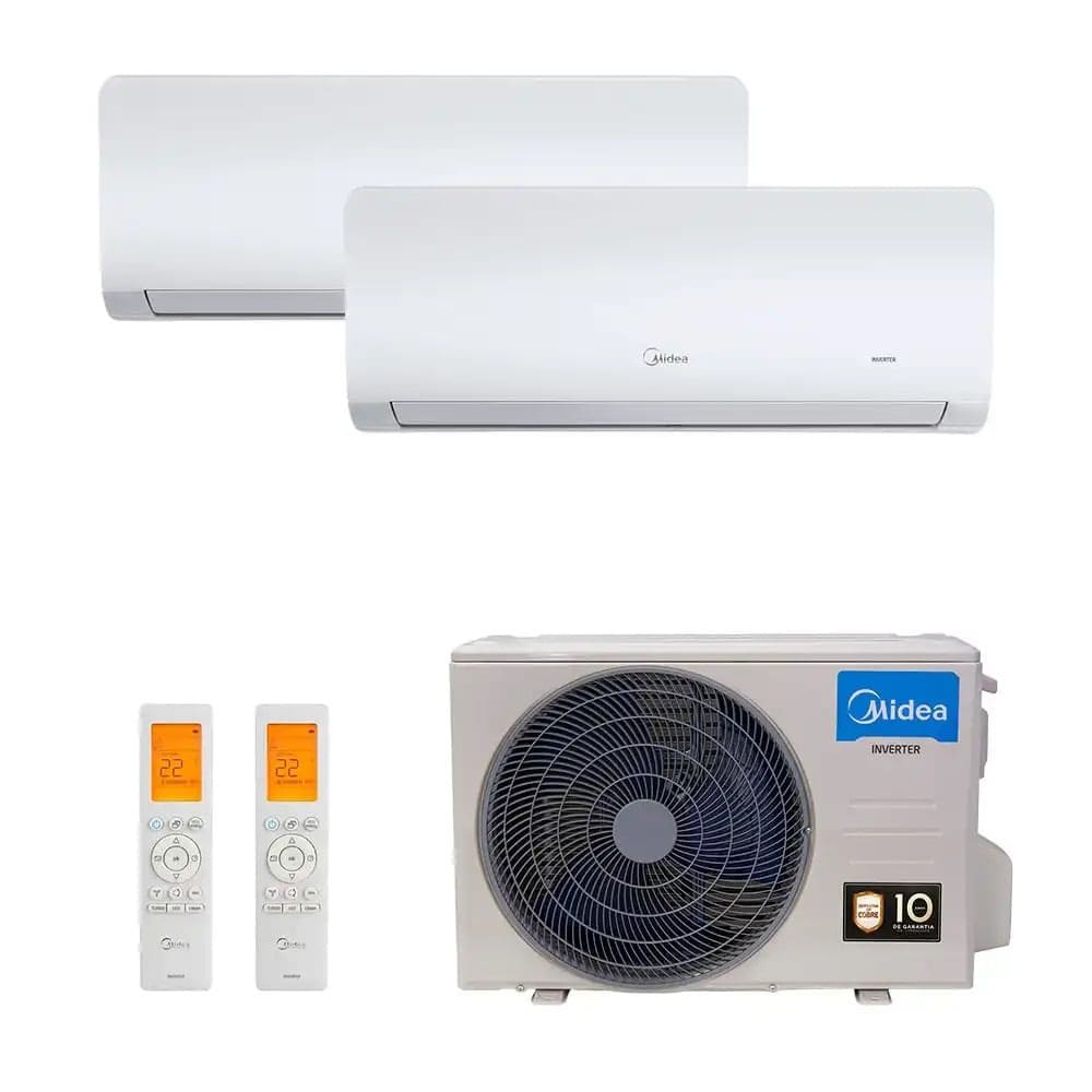 Ar Condicionado Multi Split Midea Inverter Free Match 18.000 Btus ( 2x Hi Wall 12.000) Quente e Frio 220v