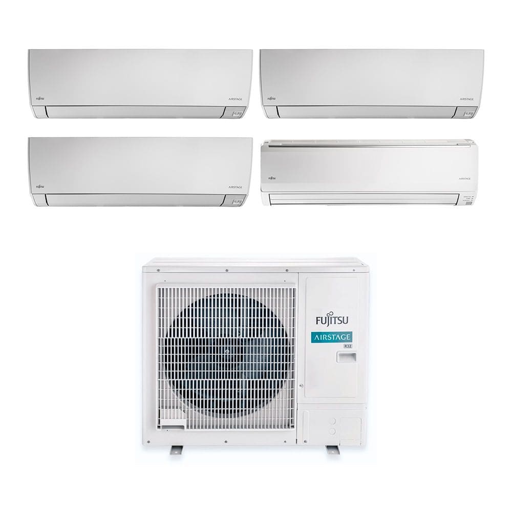 Ar Condicionado Multi Split Inverter Fujitsu Airstage Premium 36.000 BTUs Hi-Wall ( 2x 9k + 12k + 18k) Quente e Frio 220V
