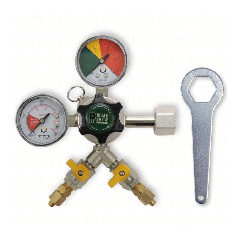 2X Válvula Regulador Pressão Co2 Cerveja Chopeira 2 Vias