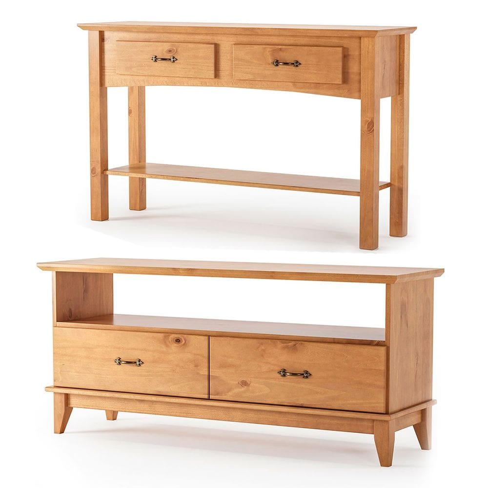 Kit Rack para Tv de 55” e Aparador para Sala 100% Madeira Lídia