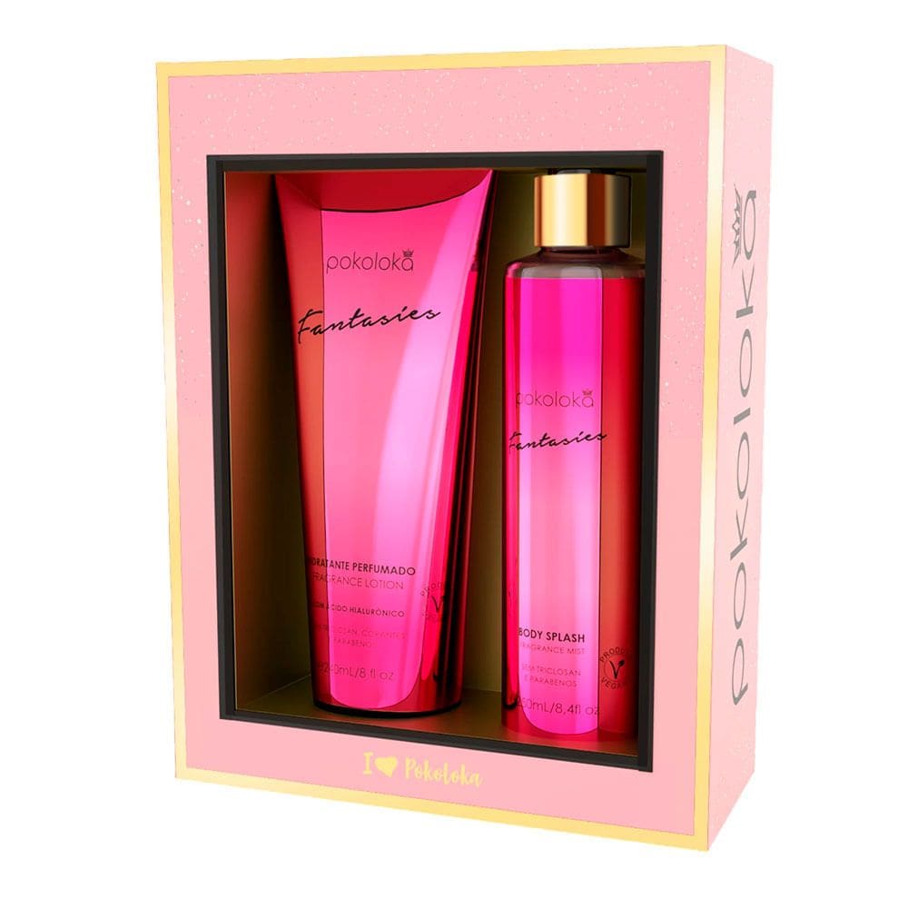 Kit Pokoloka Fantasies Feminino - Body Splash 250ml + Hidratante Corporal 240ml