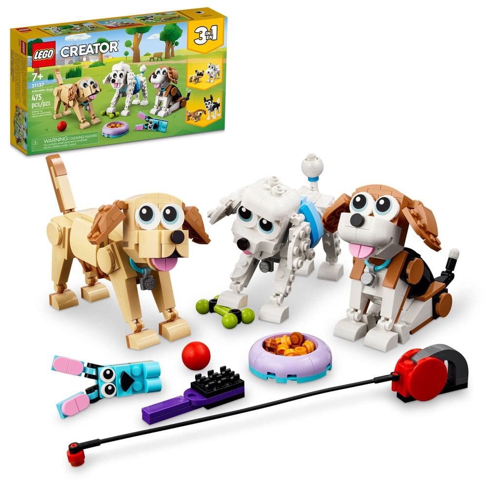 Conjunto de brinquedos de construção LEGO Creator 3 em 1 Adorable Dogs 31137