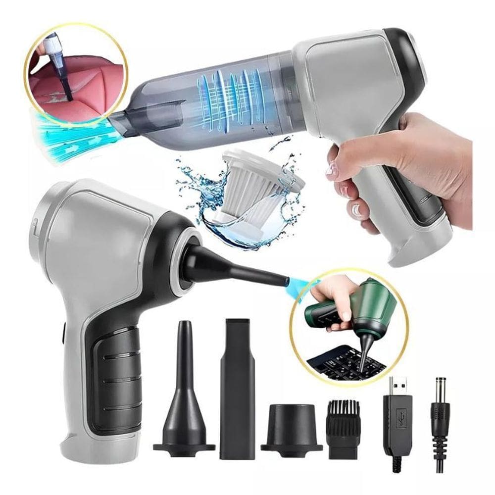 Aspirador Pó Sem Fio Carro 9000Pa 120W 3 Em 1 Portátil Sopro