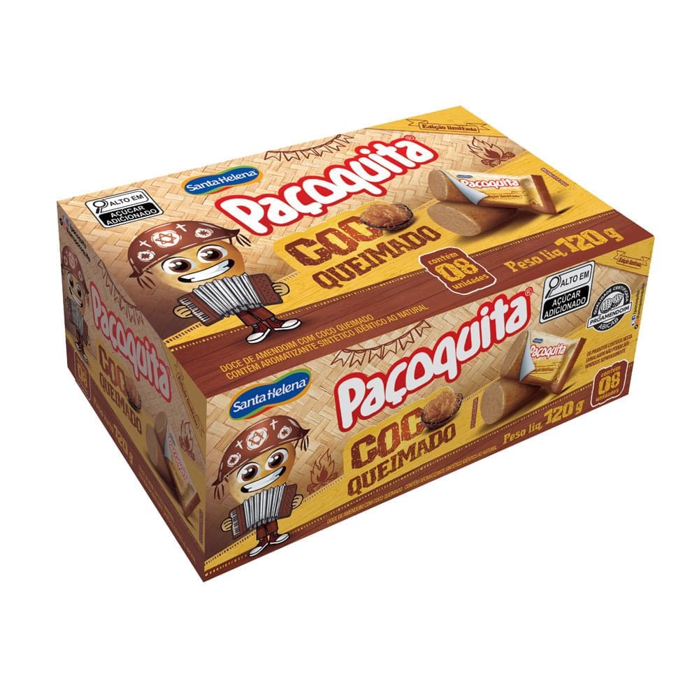 Paçoquita Santa Helena Sabor Coco Queimado 120g