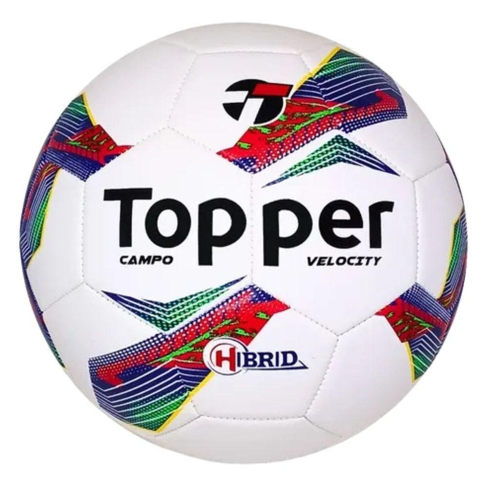 Bola De Futebol Campo Topper Velocity Hibrid Azul + Vermelho Tamanho Único