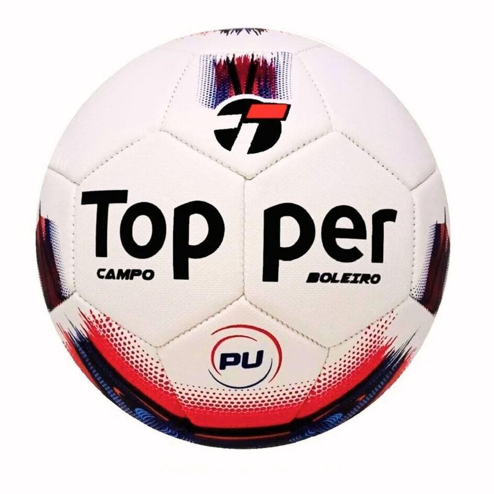 Bola De Futebol Campo Topper Boleiro Hibrid Vermelho + Azul Tamanho Único