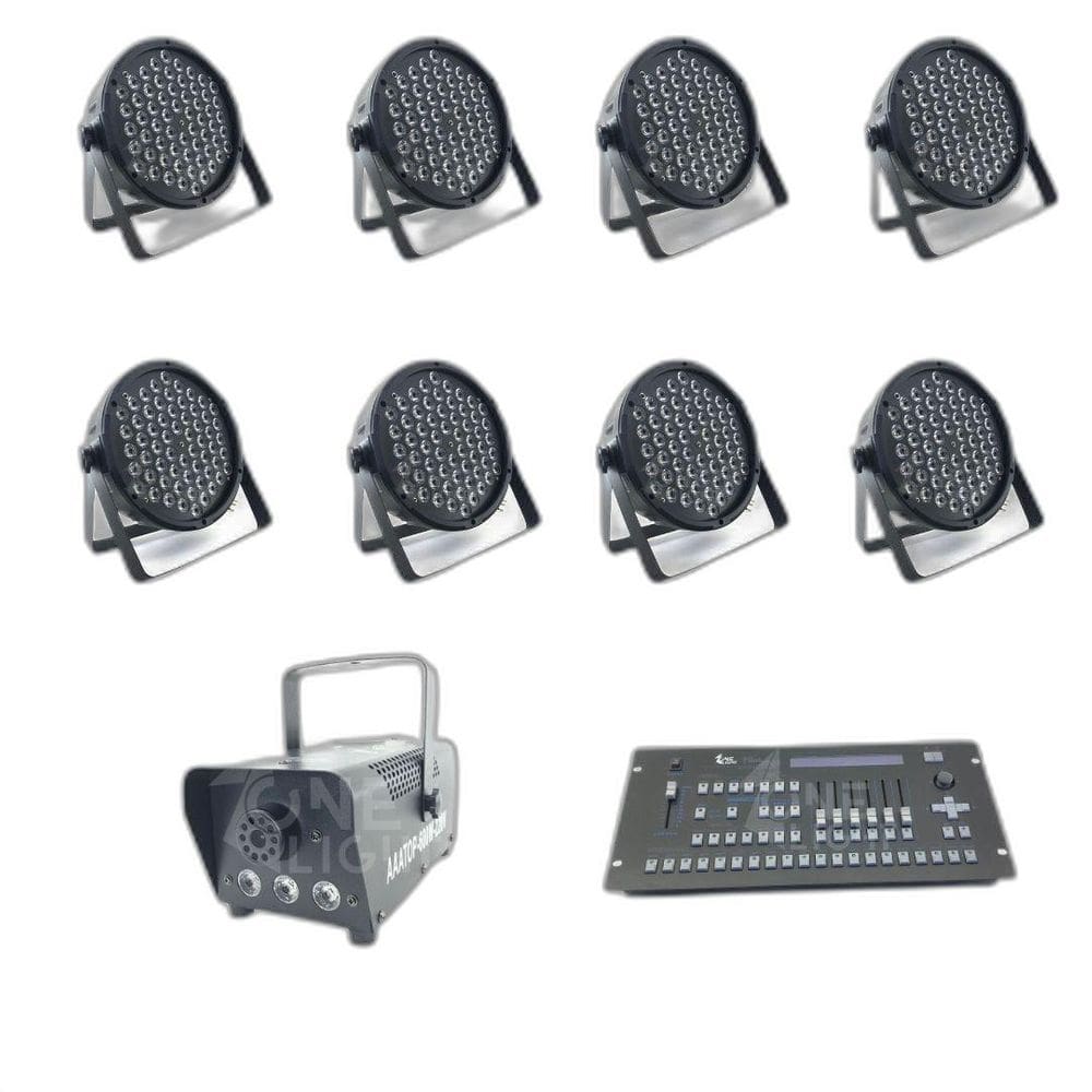 Kit 08 Par Leds + Máquina De Fumaça 600W + Mesa Pilot