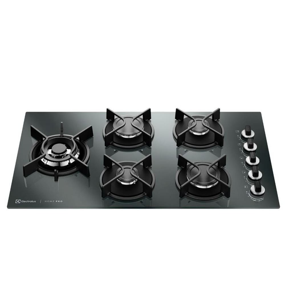 Cooktop a Gás Electrolux Home Pro em Vidro com 05 Bocas Preto - KE5HP