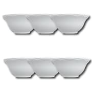 Kit 6 Bowl Tigela Sobremesa Relevo Cottage 510 ml Branco