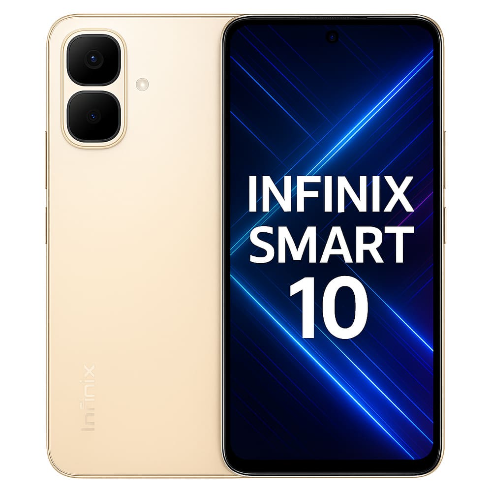 Smartphone Celular Infinix Smart 10, 64GB, 3GB RAM, Android 15, Tela 6,67 HD+ 90Hz, Câmera Dupla 50MP, Bateria 5000mAh, Dual SIM, Dourado