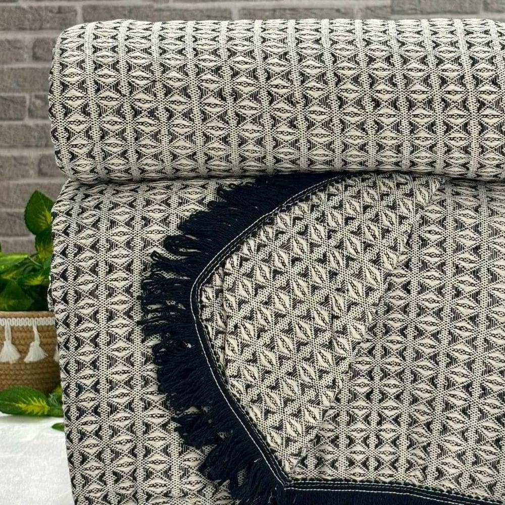 Manta Para Sofá Rubi King 260cm X 250cm Preto-cru