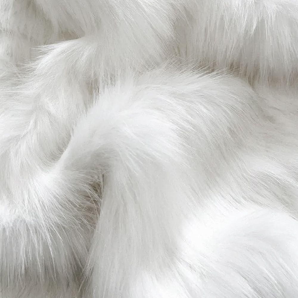 Tecido Pelúcia De Pelo Alto 1,60x1,00 M Para Decoração D03 - D`rossi Off White