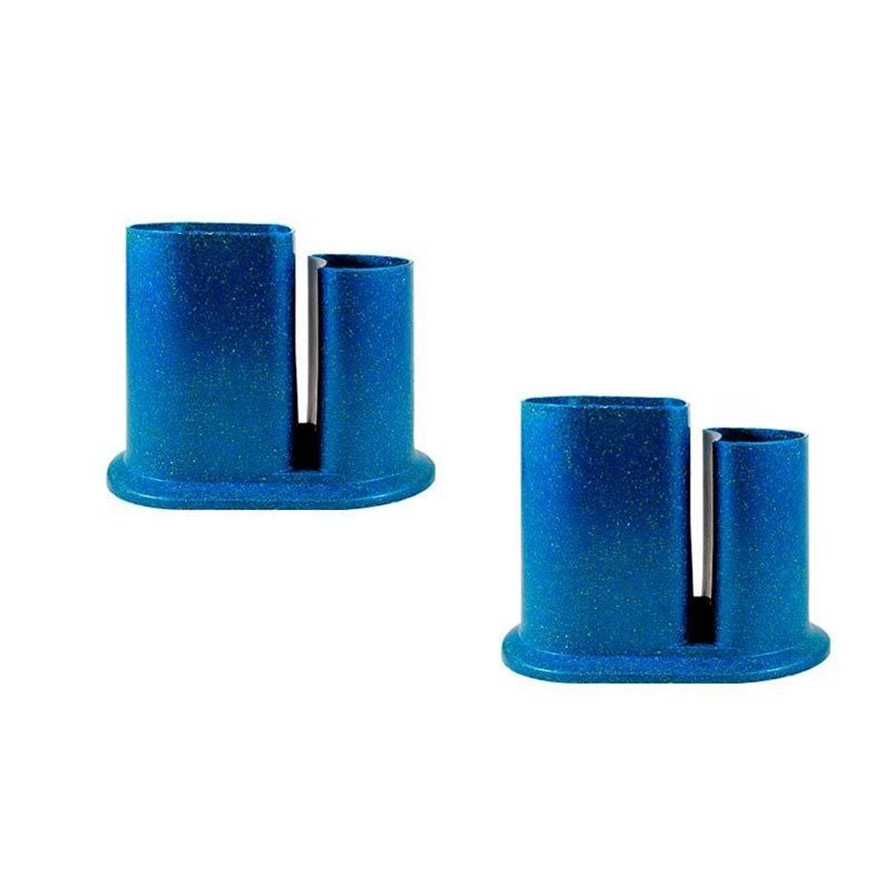 Kit 2 Porta Lápis Duo Fibra Madeira Azul
